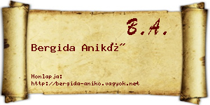 Bergida Anikó névjegykártya